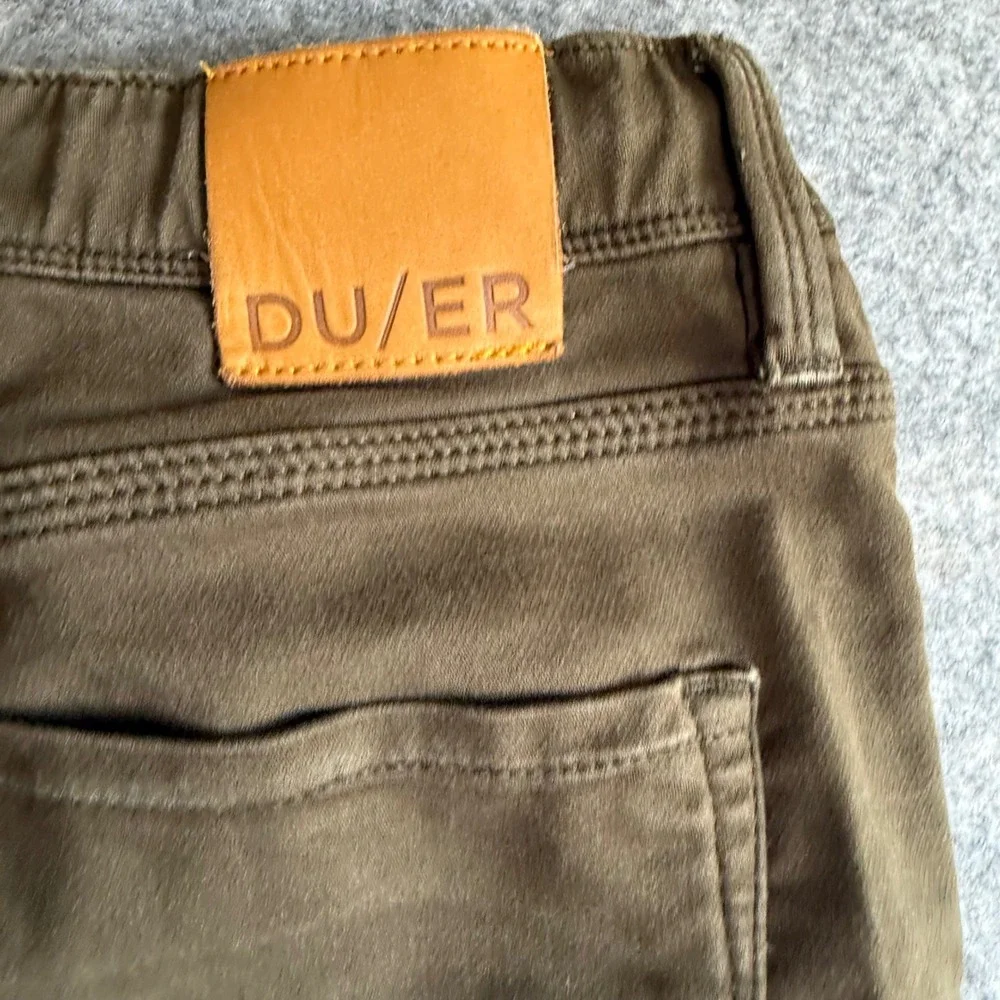 DUER No Sweat Jogger Mens 32x29 Olive Green Slim Performance Pants MJNS1100